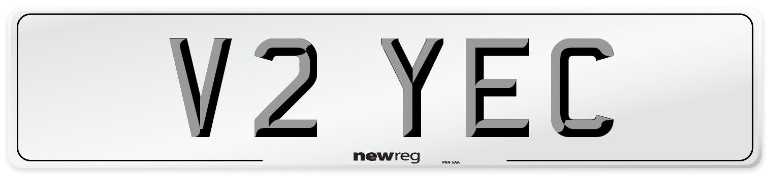 V2 YEC Number Plate from New Reg
